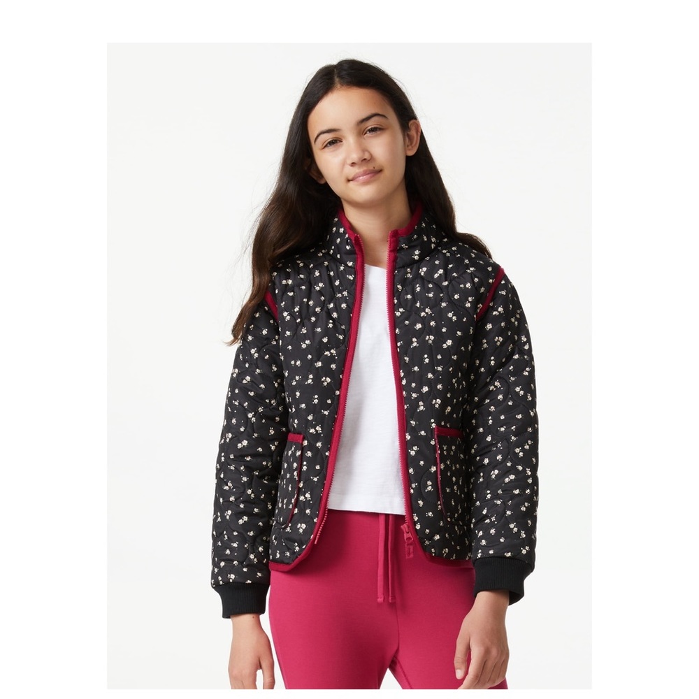 Free assembly girls lightweight quilted jacket size XL (14/16)